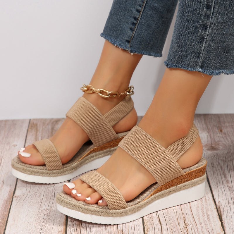 Valeria Stretch-Strap Comfort Sandals