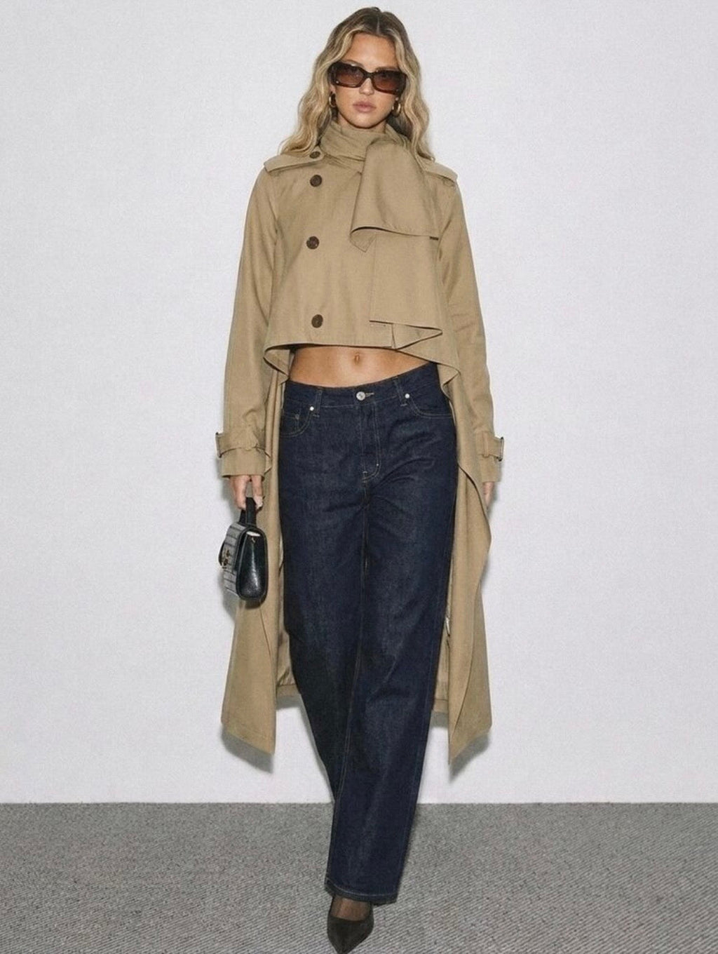 Fia Belted Long Trench Coat