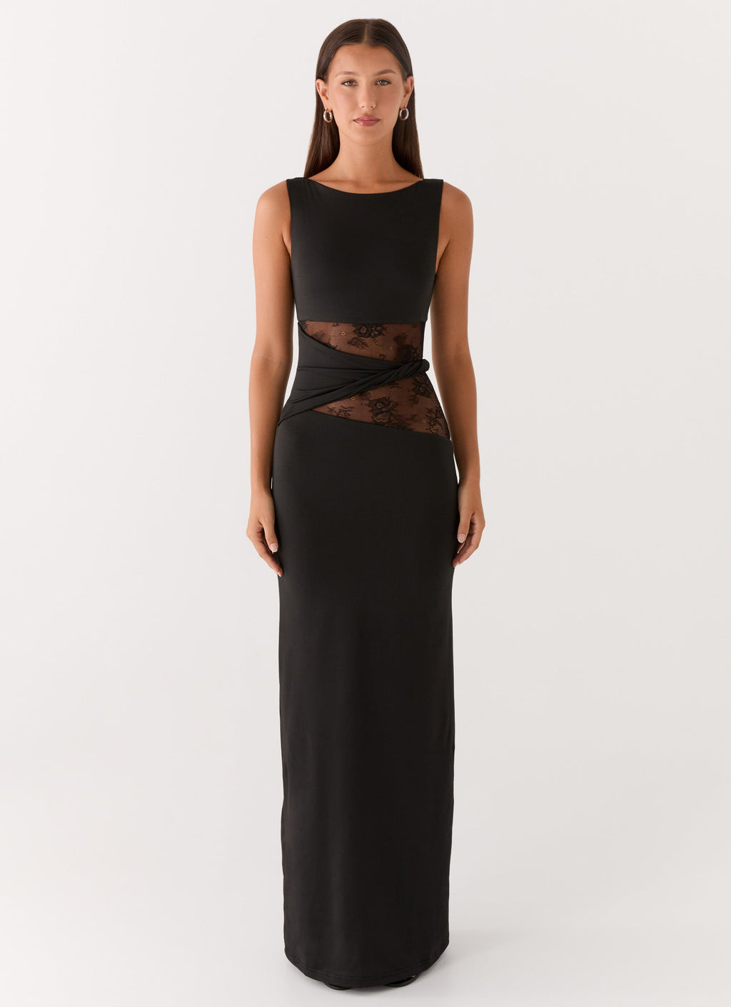 Kalliope Lace-Detail Jersey Maxi Dress