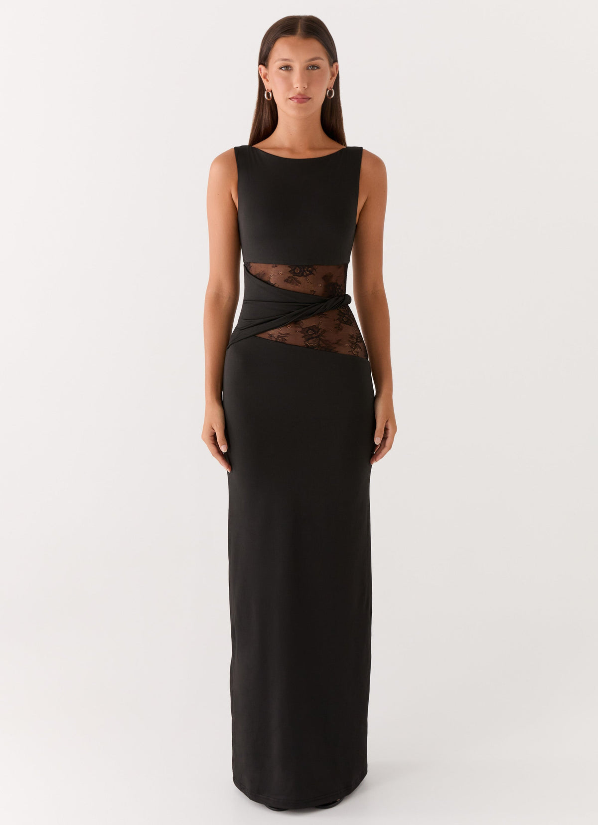 Kalliope Lace-Detail Jersey Maxi Dress