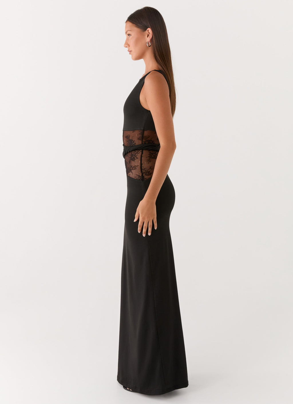 Kalliope Lace-Detail Jersey Maxi Dress