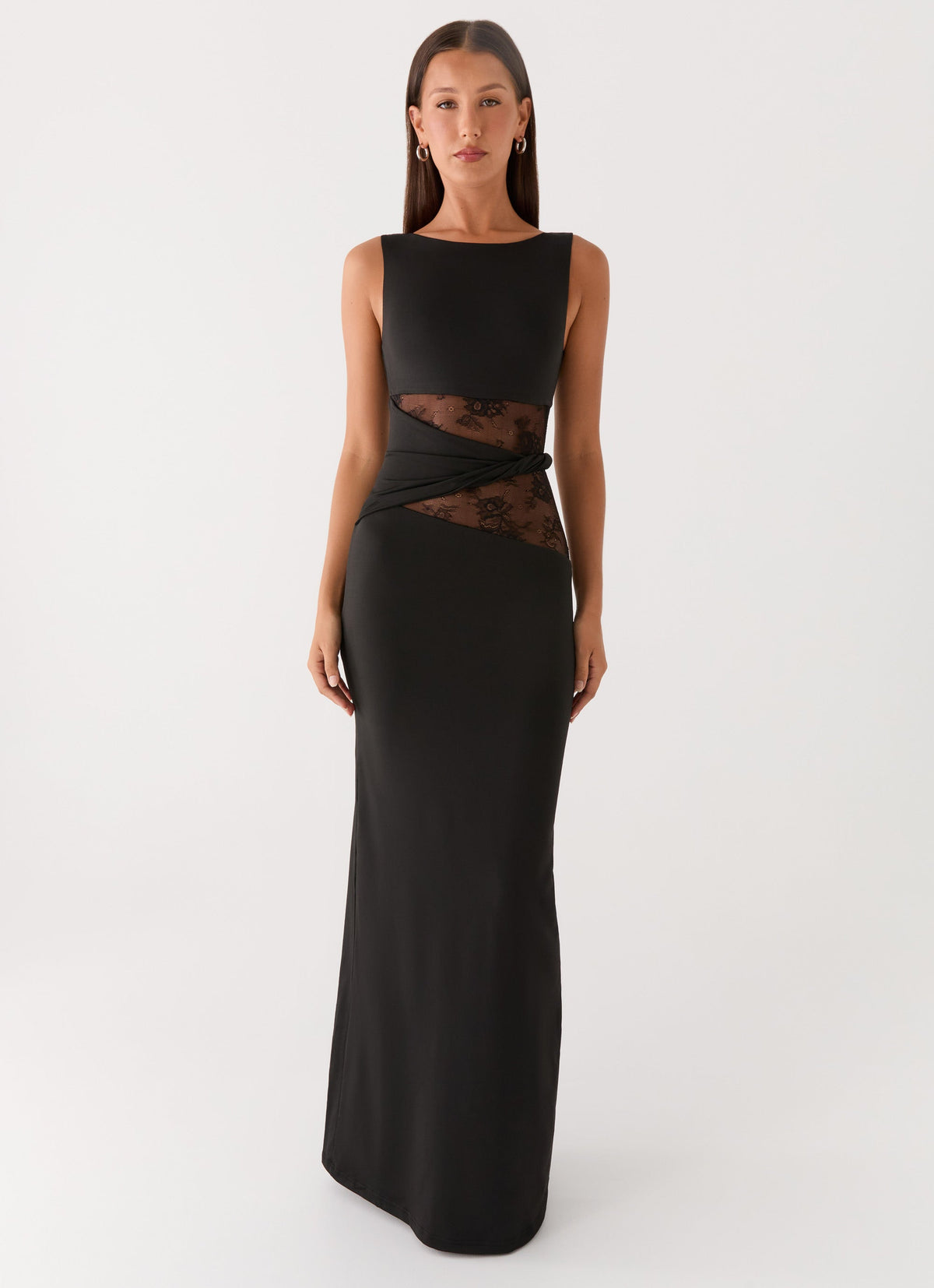Kalliope Lace-Detail Jersey Maxi Dress