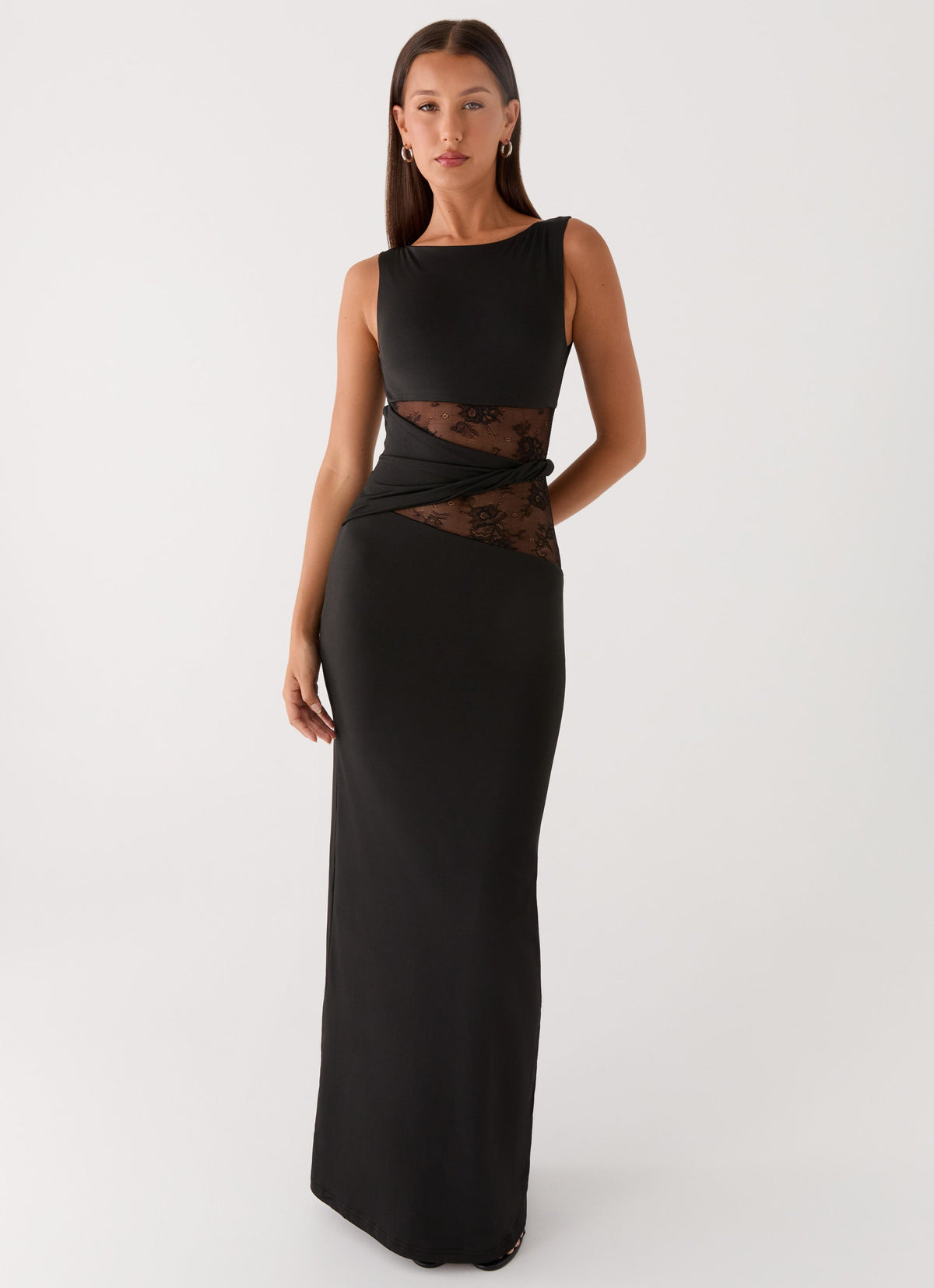 Kalliope Lace-Detail Jersey Maxi Dress