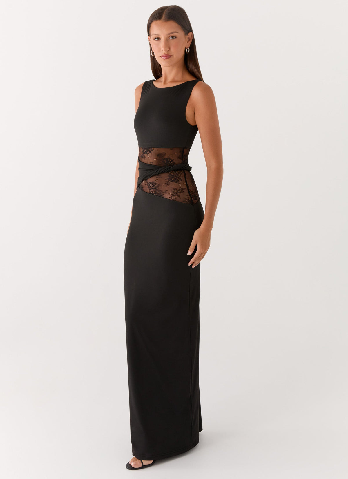 Kalliope Lace-Detail Jersey Maxi Dress