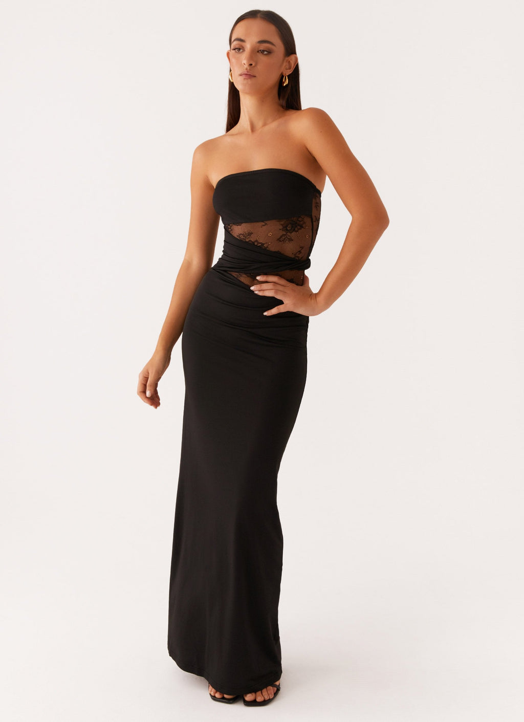 Kassia Strapless Lace Maxi Dress