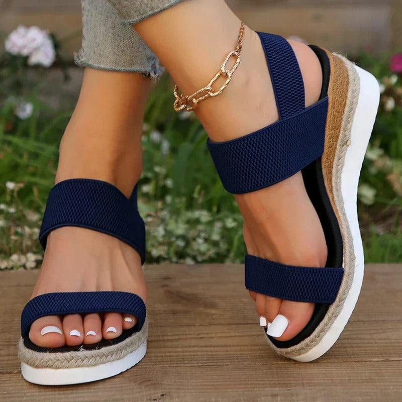 Valeria Stretch-Strap Comfort Sandals
