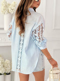 Céleste Sheer Lace Oversized Shirt