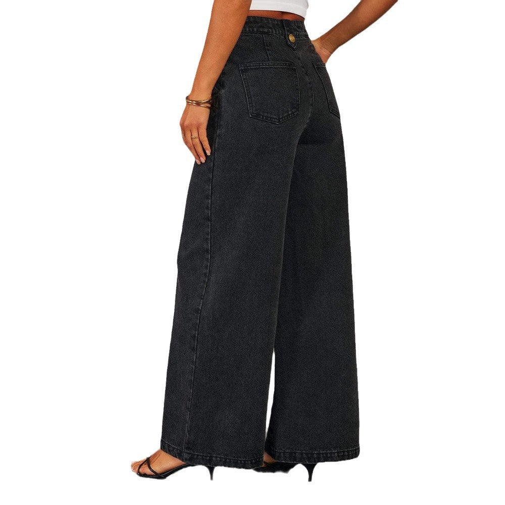 Diora Denim Vest & Wide-Leg Jeans Set