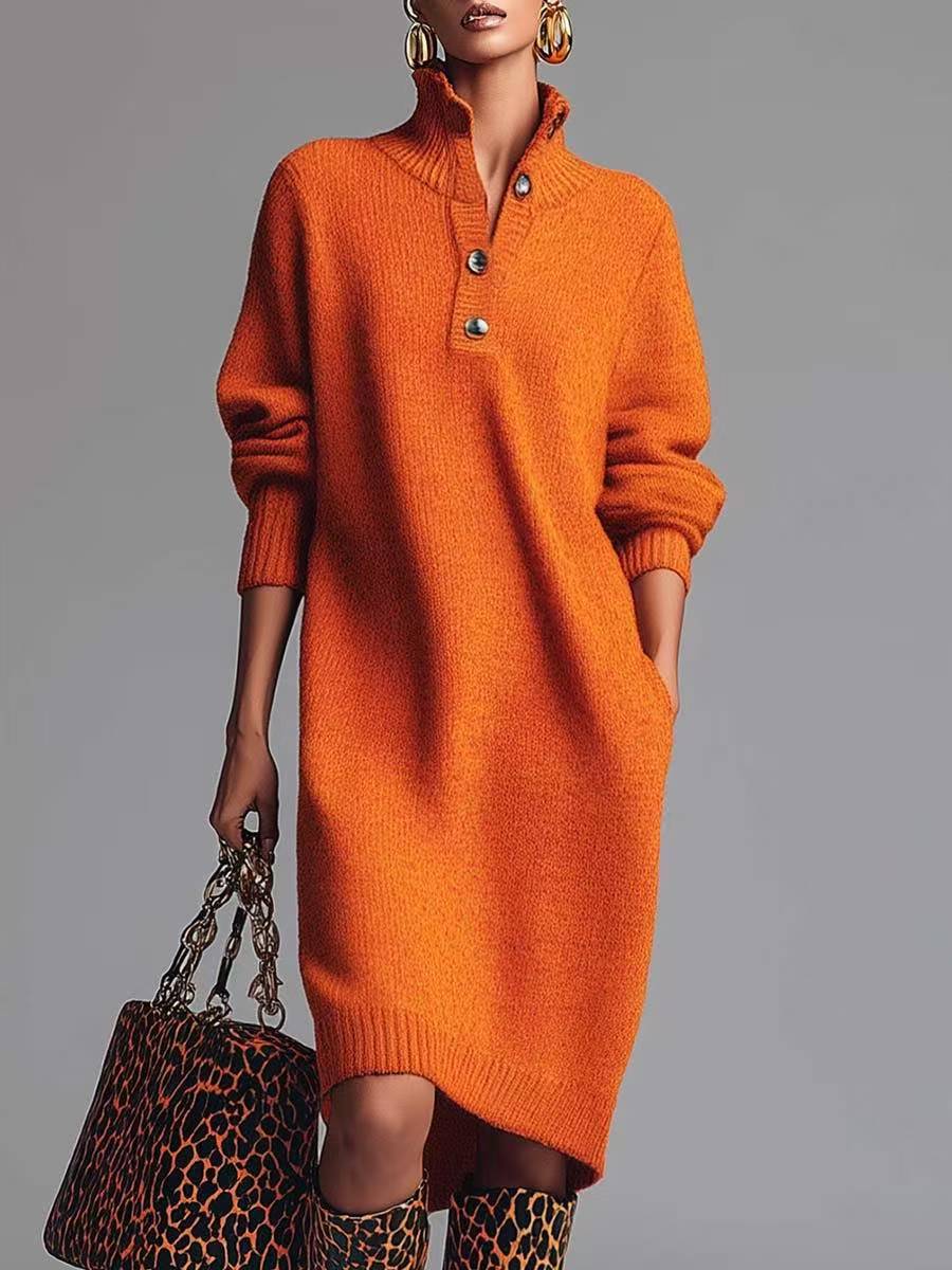Amina Elegant Knit Midi Dress