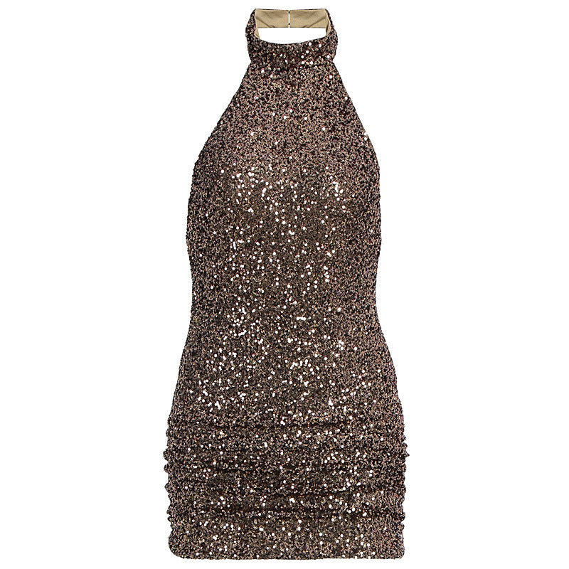 Ophelia Sequin Open-Back Bodycon Mini Dress