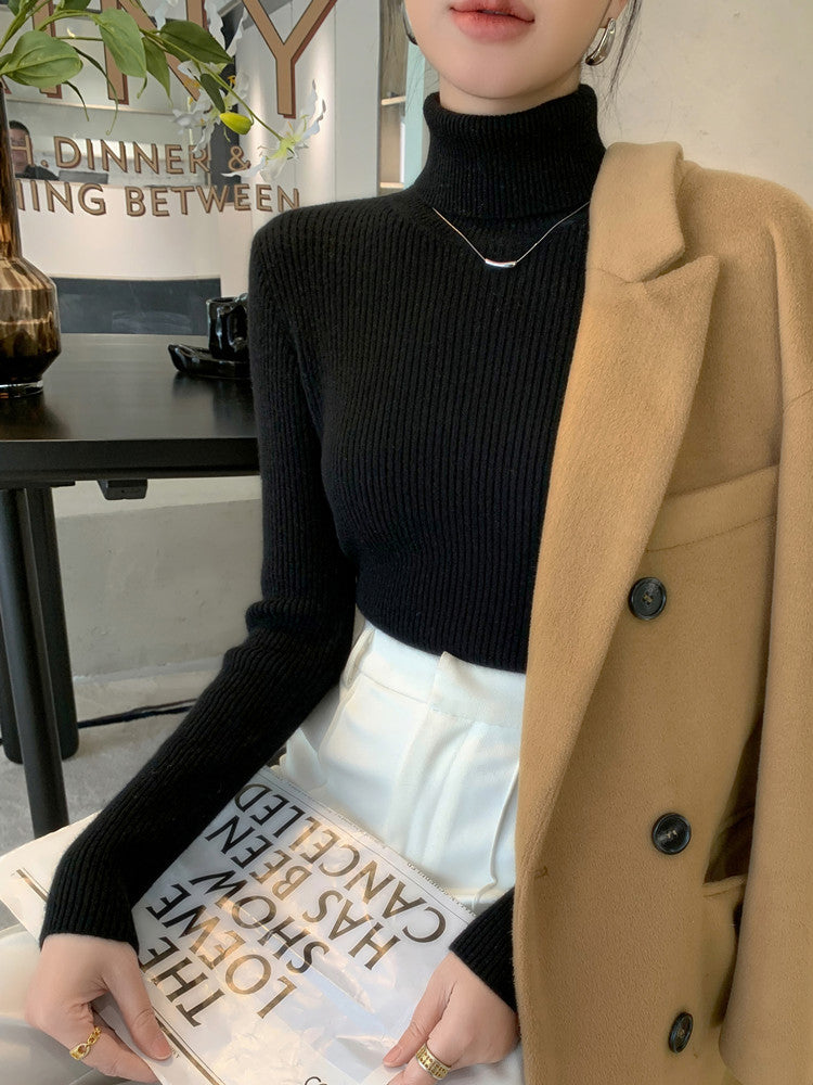 Clara Ribbed Wool Turtleneck