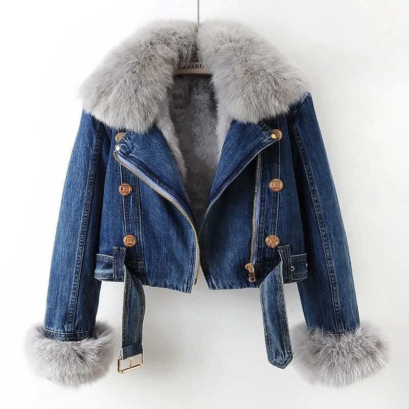 Noor Faux-Fur Cropped Jacket