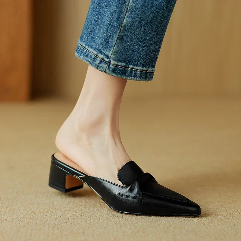 Katrina Leather Mule Loafers