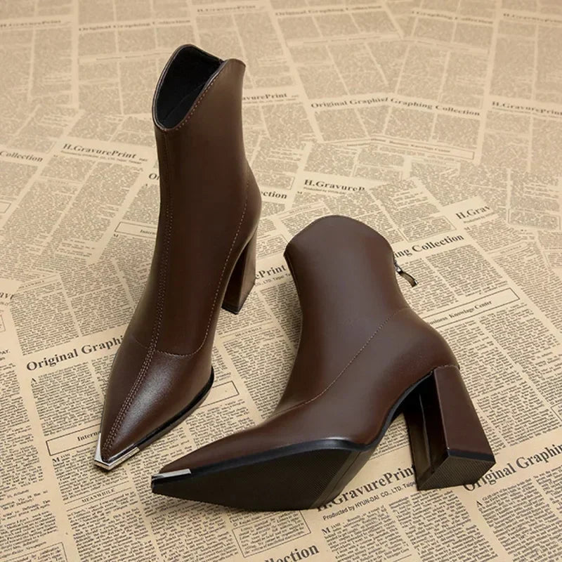 Sabine Pointed-Toe Leather Boots