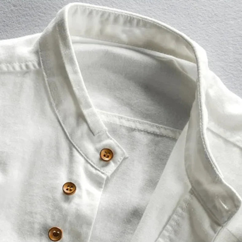 Ashton Stand-Collar Cotton Shirt