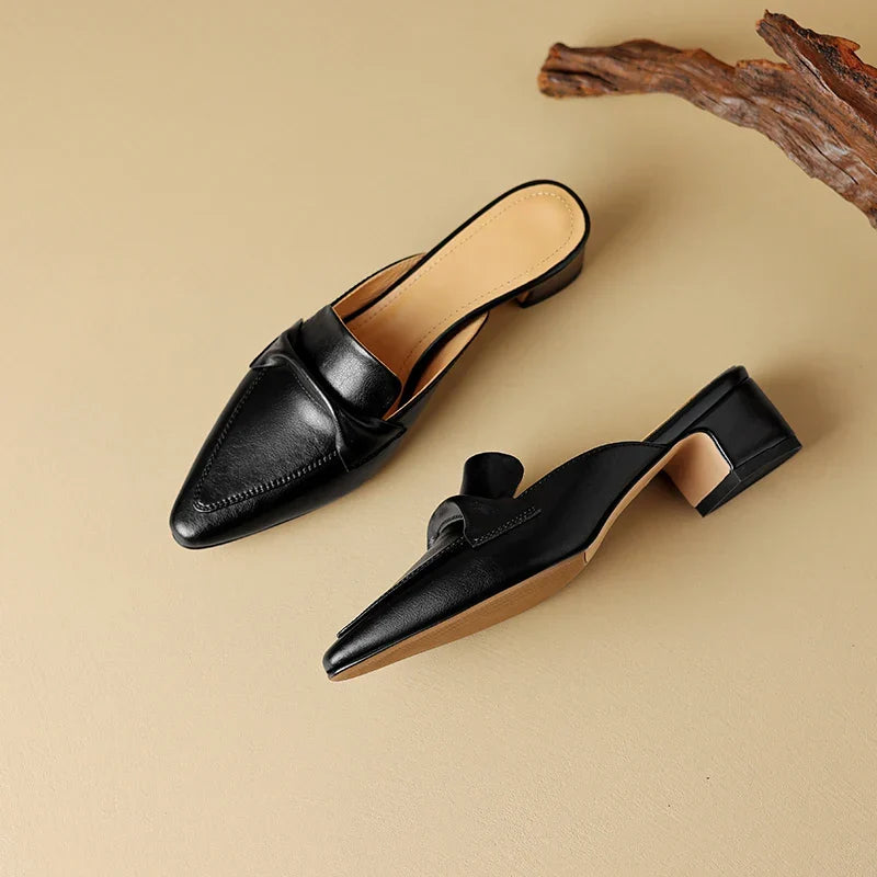 Katrina Leather Mule Loafers