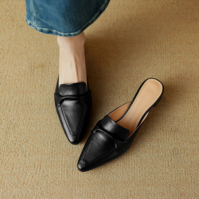Katrina Leather Mule Loafers