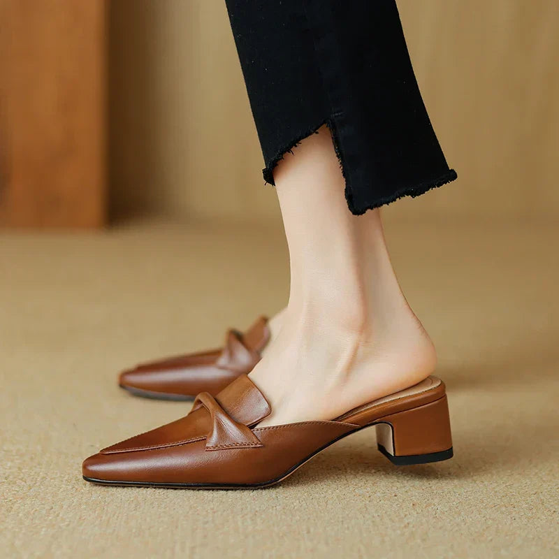 Katrina Leather Mule Loafers