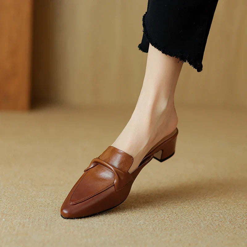 Katrina Leather Mule Loafers