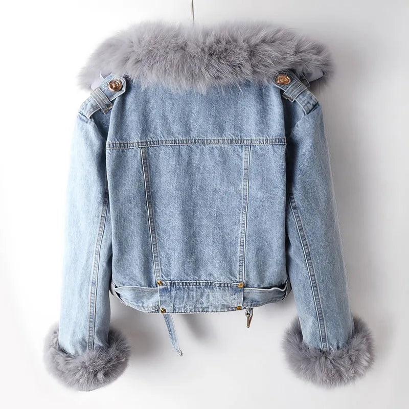 Noor Faux-Fur Cropped Jacket
