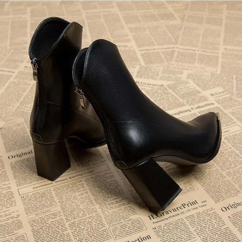 Sabine Pointed-Toe Leather Boots