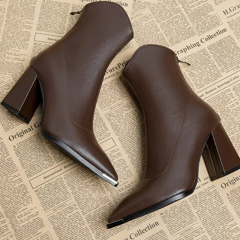 Sabine Pointed-Toe Leather Boots