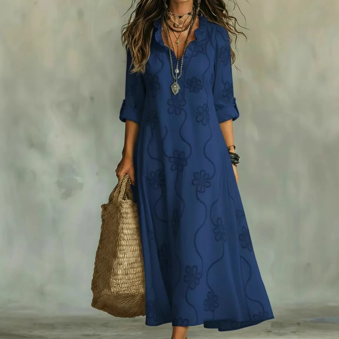 Alyxa Floral Embroidery Maxi Dress