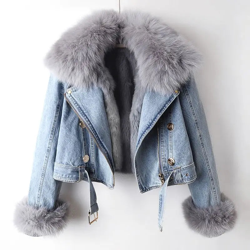 Noor Faux-Fur Cropped Jacket