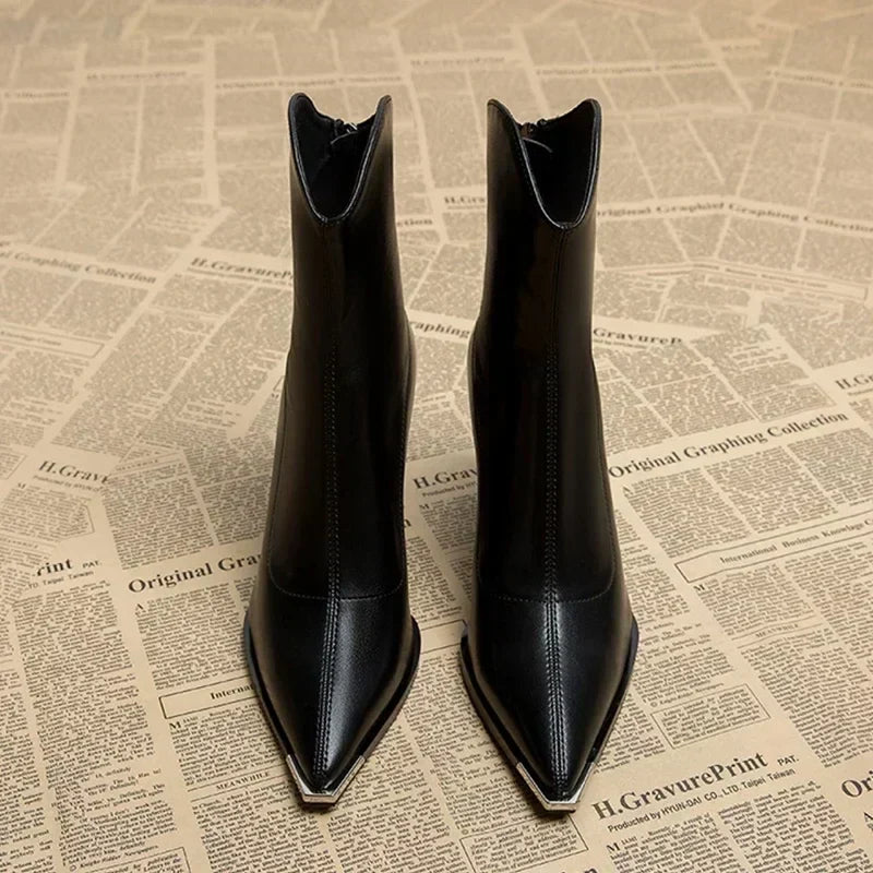 Sabine Pointed-Toe Leather Boots