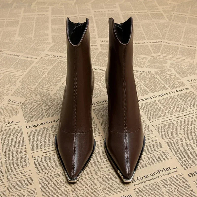Sabine Pointed-Toe Leather Boots