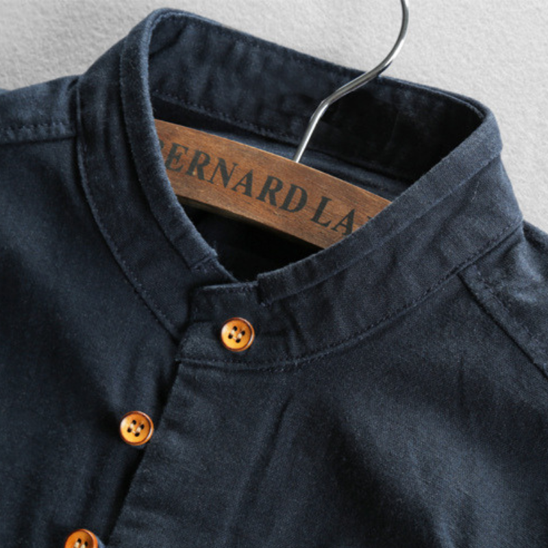 Ashton Stand-Collar Cotton Shirt