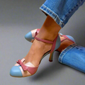 Mavis Ankle-Strap Mid-Heel Sandals