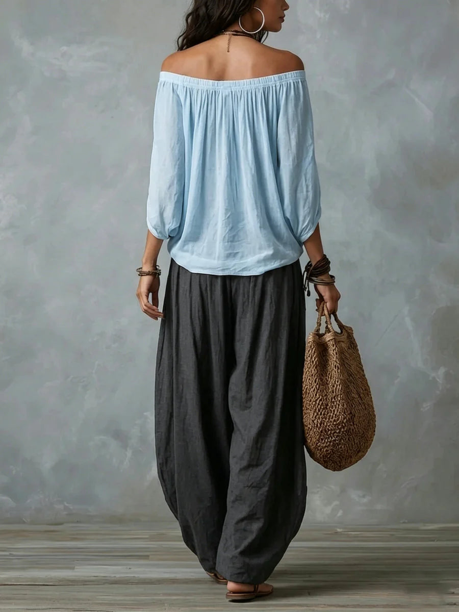 Joryna Asymmetric Palazzo Set