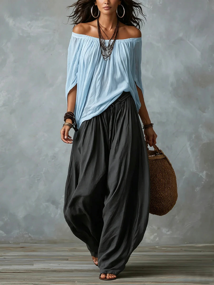 Joryna Asymmetric Palazzo Set