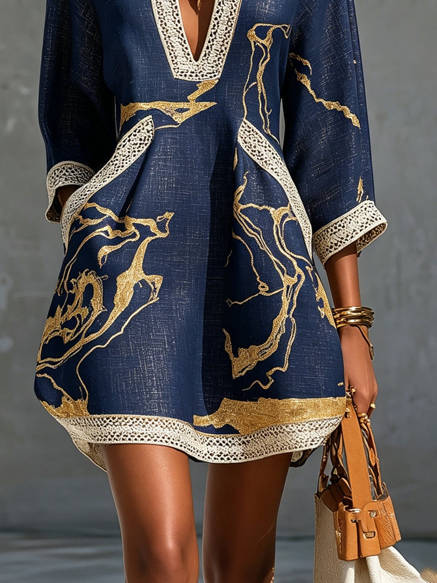 Marina Crochet Lace Mini Dress