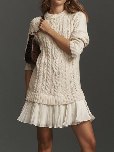 Ivara Cable-Knit Sweater Mini Dress