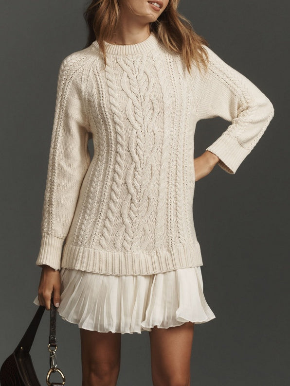 Ivara Cable-Knit Sweater Mini Dress