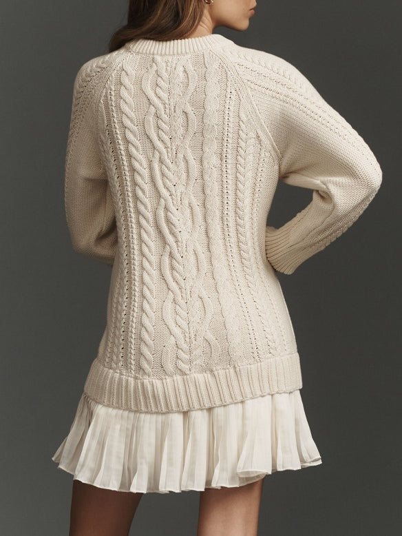 Ivara Cable-Knit Sweater Mini Dress