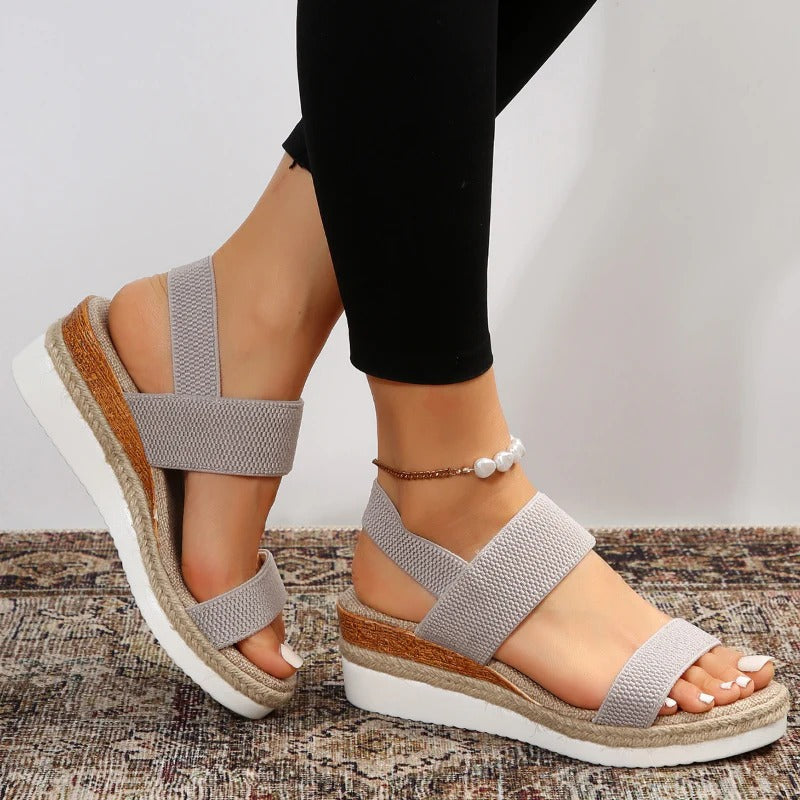 Valeria Stretch-Strap Comfort Sandals
