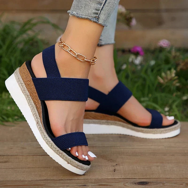 Valeria Stretch-Strap Comfort Sandals