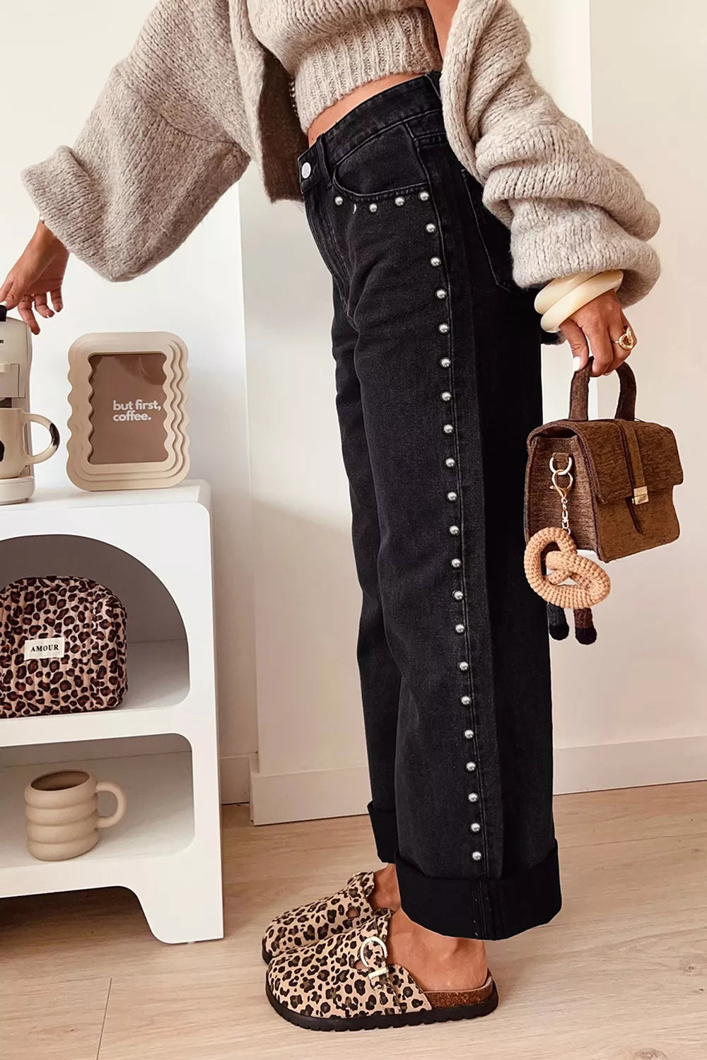 Sydney Studded Straight-Leg Jeans