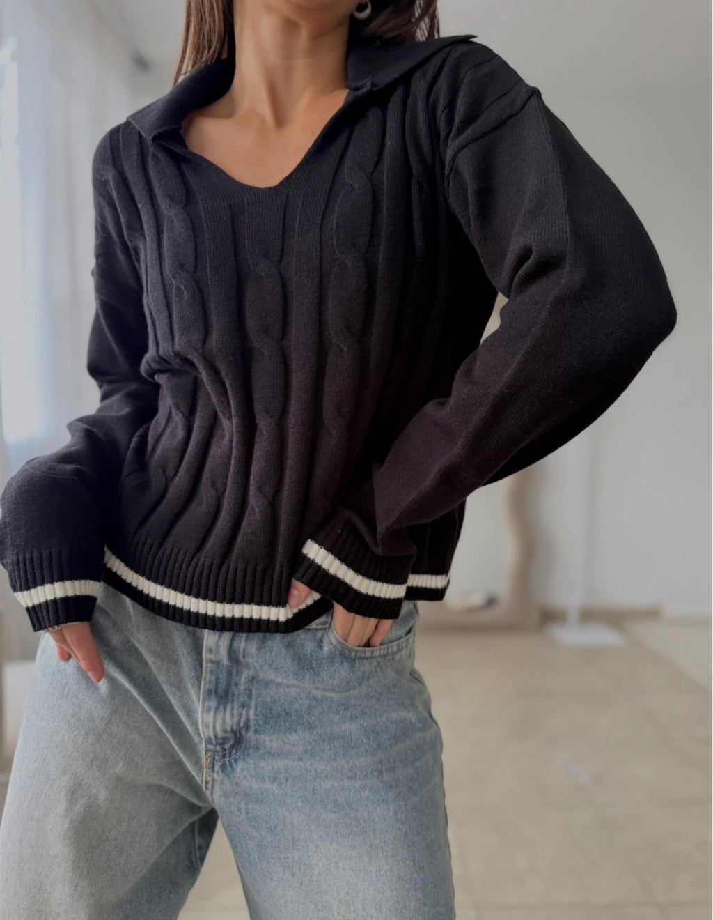 Mira Collared Knit Sweater