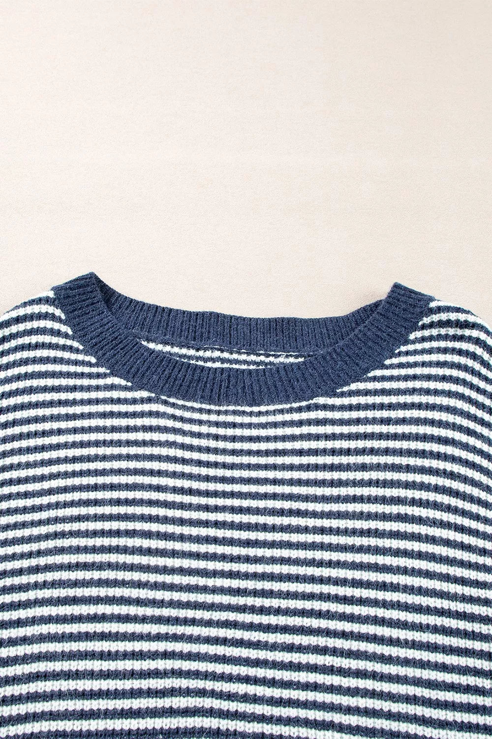 Lorene Striped Lantern-Sleeve Sweater