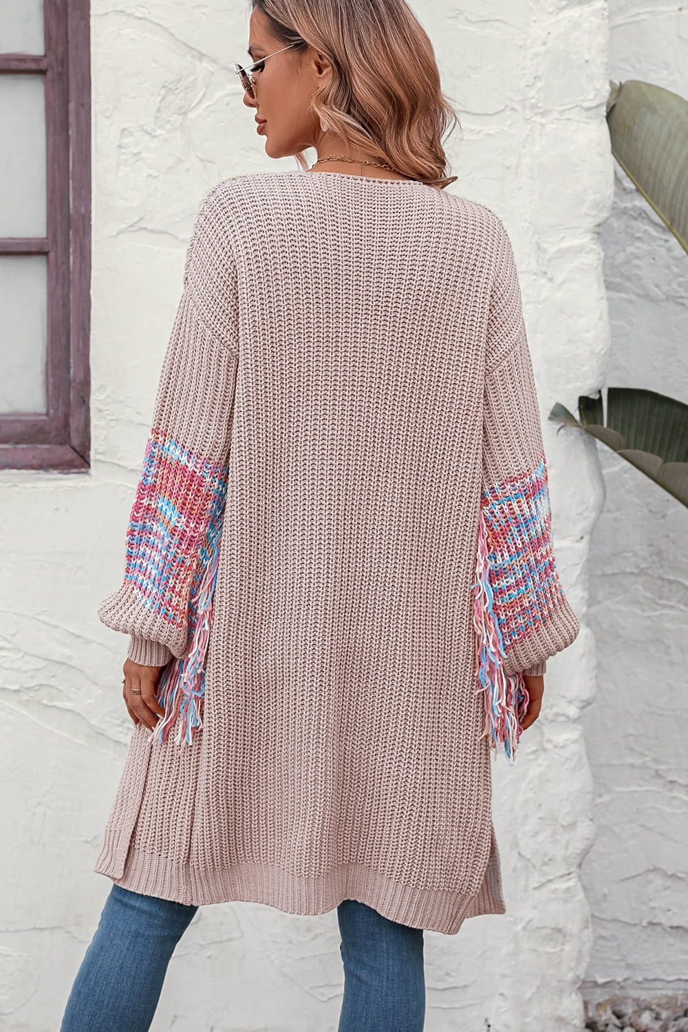Farley Fringe-Sleeve Cardigan