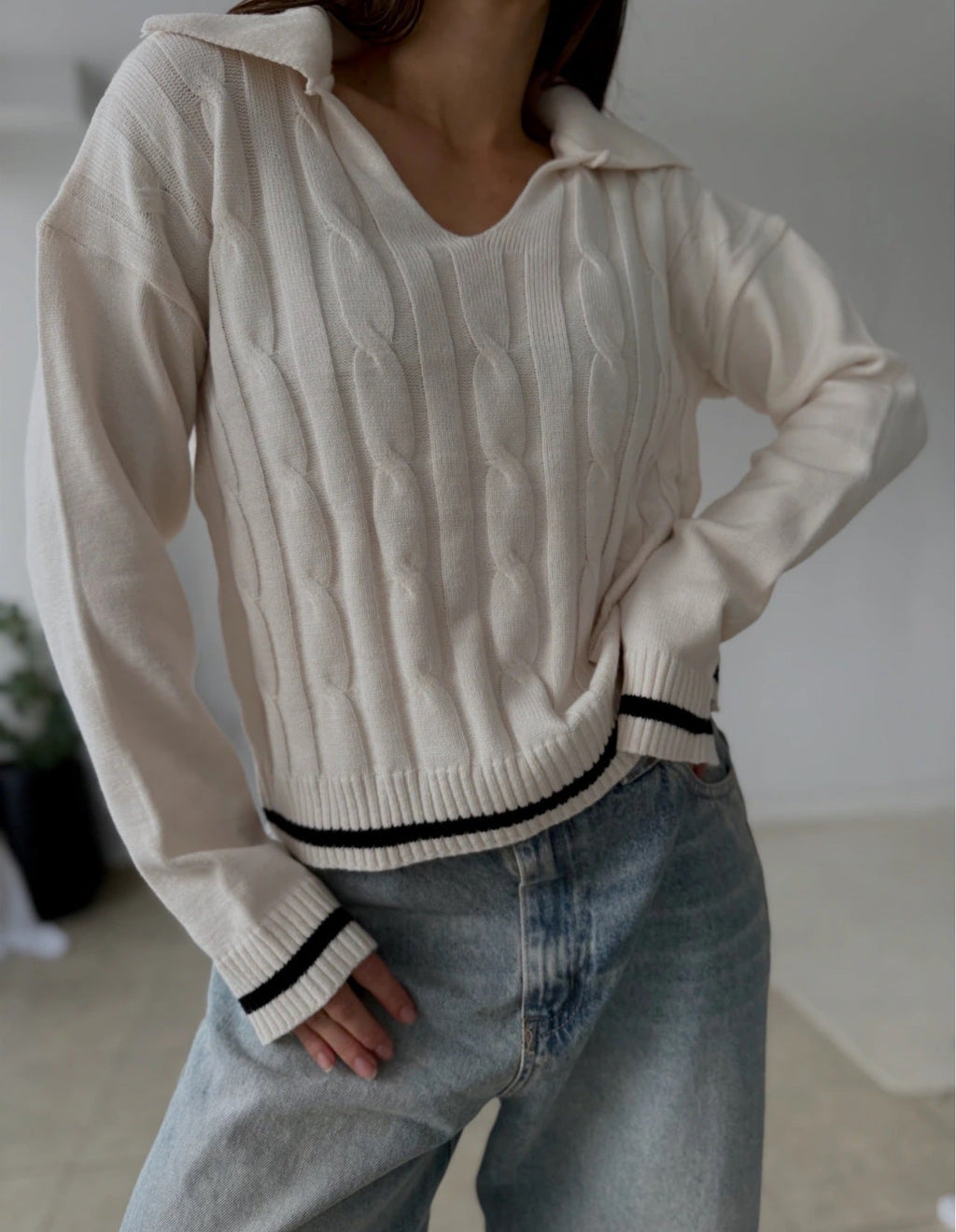 Mira Collared Knit Sweater