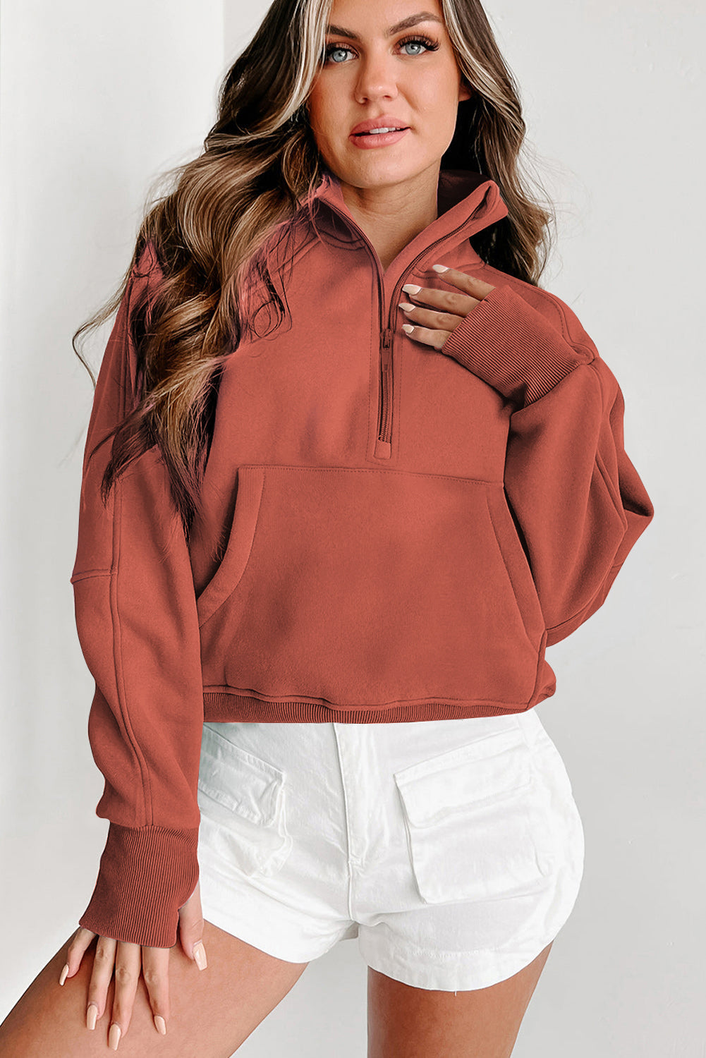 Tamsin Thumb-Hole Zip Sweatshirt