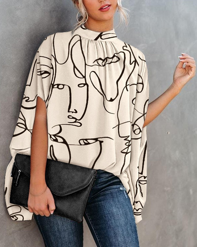 Farah Doll-Sleeve Print Blouse