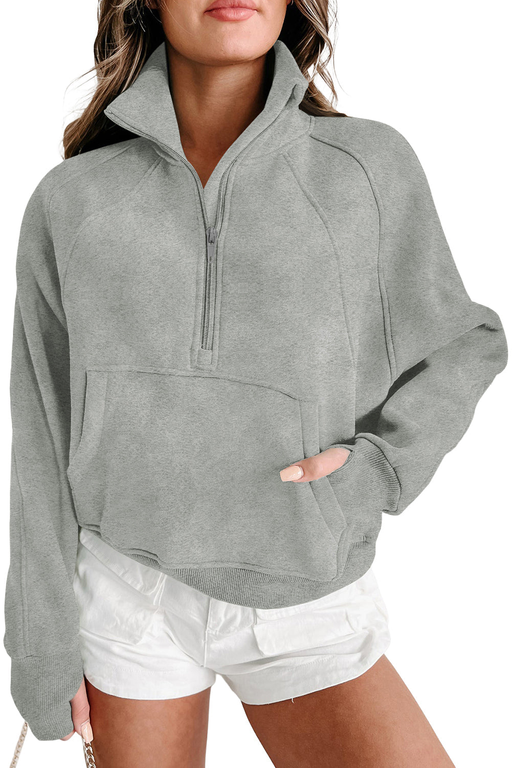 Tamsin Thumb-Hole Zip Sweatshirt