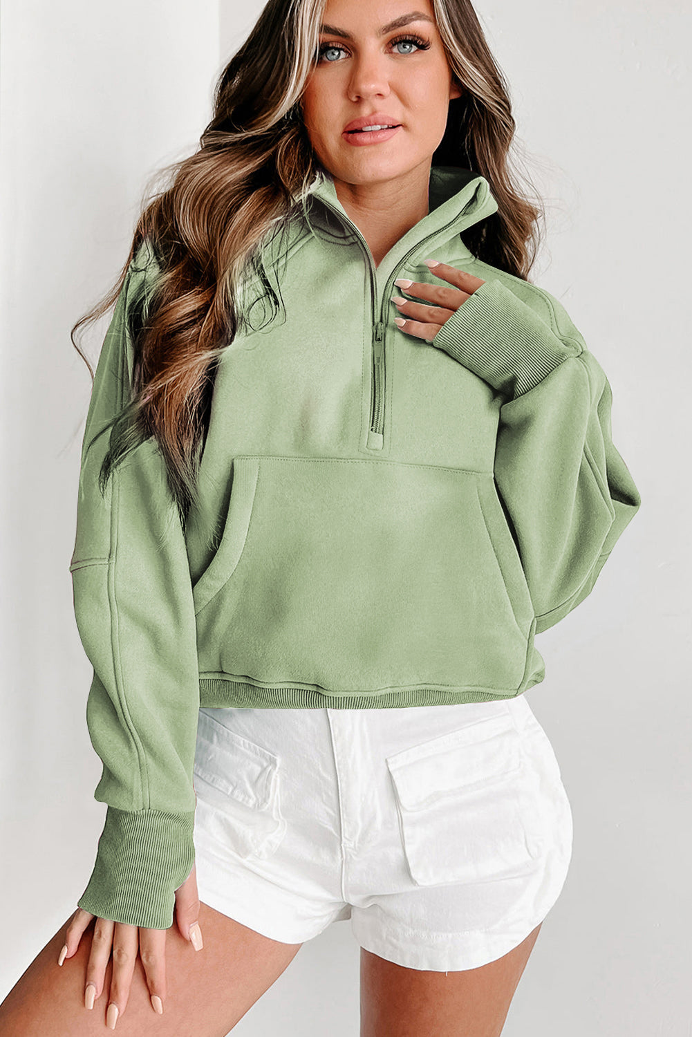 Tamsin Thumb-Hole Zip Sweatshirt