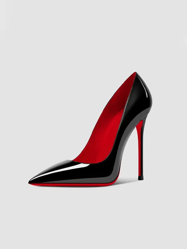 Nina Red-Sole Pointed Stiletto Heels
